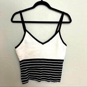 Charlotte Knit Black & White Tank